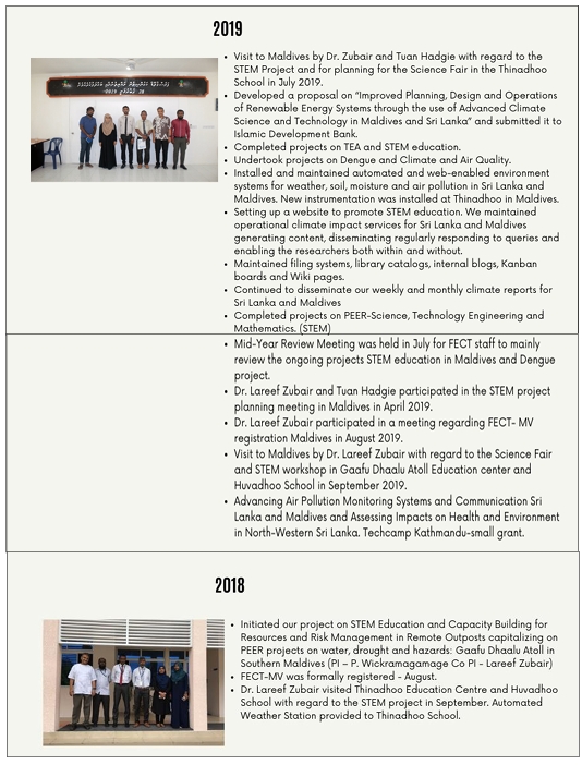 Timeline 2019 - 2018